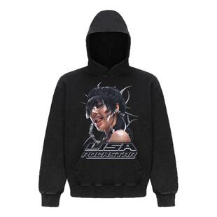 摇滚计划lisa新歌rockstar印花美式连帽卫衣男女秋冬长袖T恤嘻哈