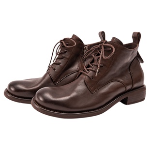 [实用主义]莎莎苏2025秋冬新款增高舒适绑带马丁靴短靴百搭时装靴