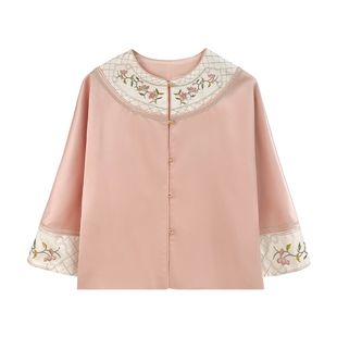 JKJS【粉黛佳人】缎面提花 2026新款外套绣花上衣国风新中式女装