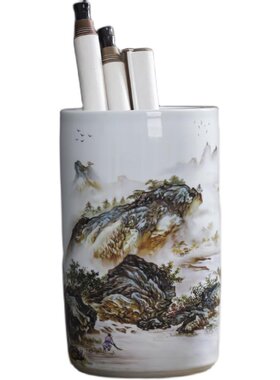 陶瓷山水书房客厅新中式景德镇