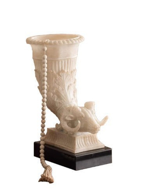 中古风羊角花器牛骨刷客厅摆件