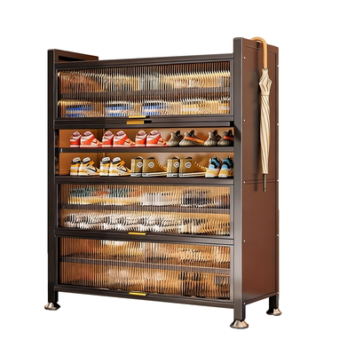 钢制鞋柜家用门口落地多层鞋架大容量防尘门外楼道玄关处入户鞋柜