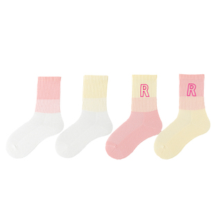 女童袜子儿童大中小学生ins风潮春秋款A类女孩纯色中长筒运动棉袜