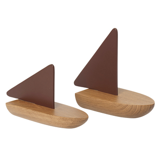 丹麦Ferm Living Opty装饰船创意原木风精美家居摆件乔迁送礼物