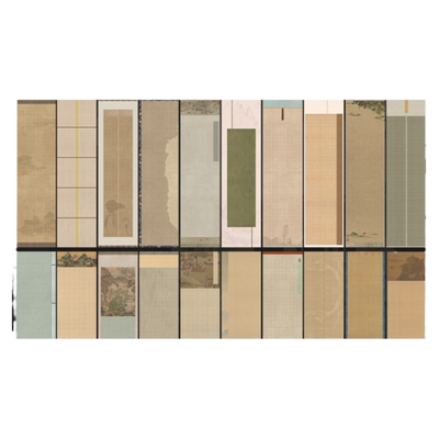 四尺对开作品纸景阳阁诗帖带格