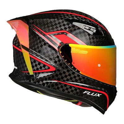 FLUX全盔蛇纹碳纤维摩托车头盔