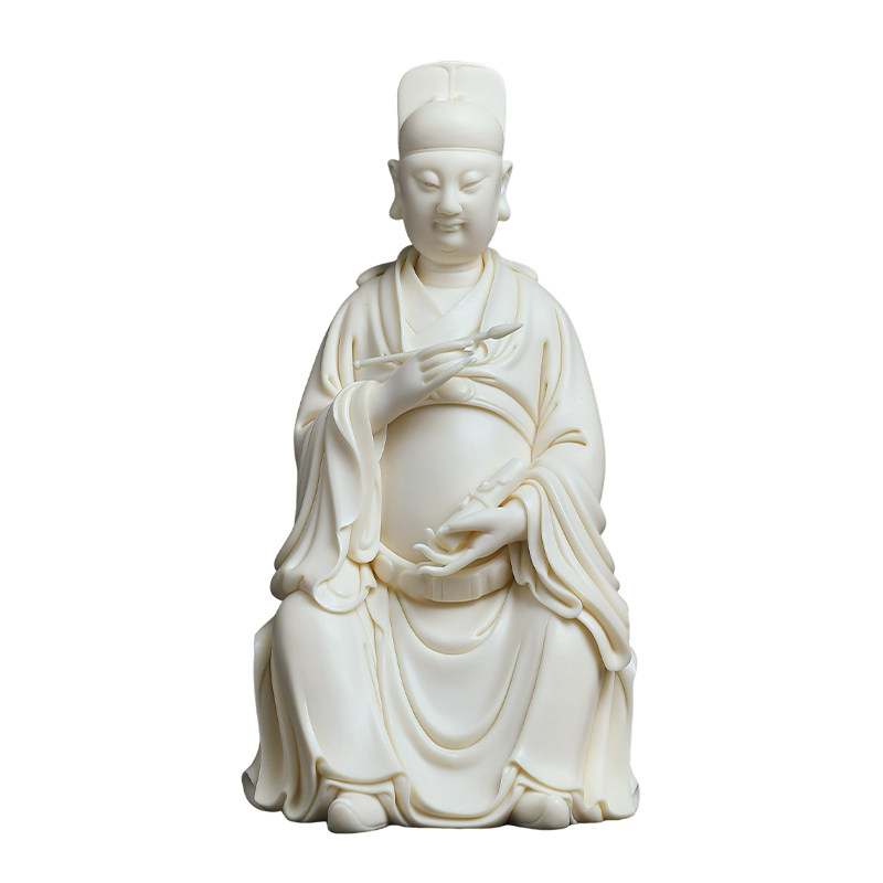 戴玉堂陶瓷林建胜《坐四季椅持笔文昌》收藏非遗送礼摆件家居饰品
