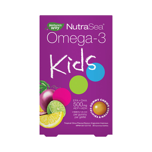 NutraSea kids 3岁+儿童鱼油omega3软糖 DHA EPA 30粒含维生素D3