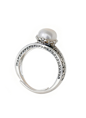 女925纯银文艺复古淡水珍珠戒指