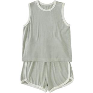 儿童家居服夏季套装无袖背心
