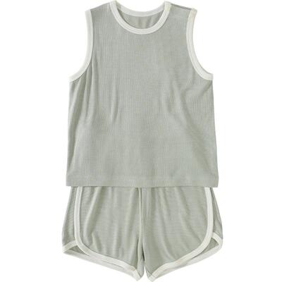 儿童家居服夏季套装无袖背心