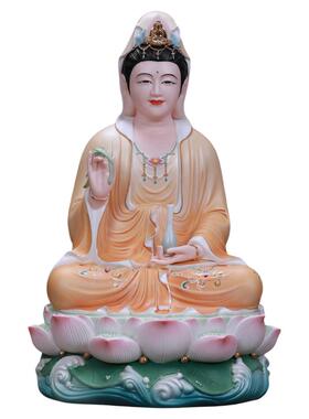 格兰吉陶瓷坐莲观音菩萨家用供奉佛像德化白瓷南海观世音菩萨摆件
