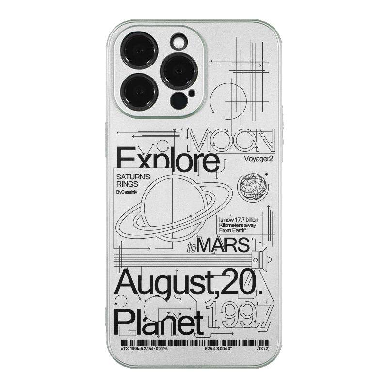 流浪电镀银色地球适用iphone16promax手机壳个性潮酷太空宇宙新款适用苹果15pro全包硅胶壳13pro原创设计