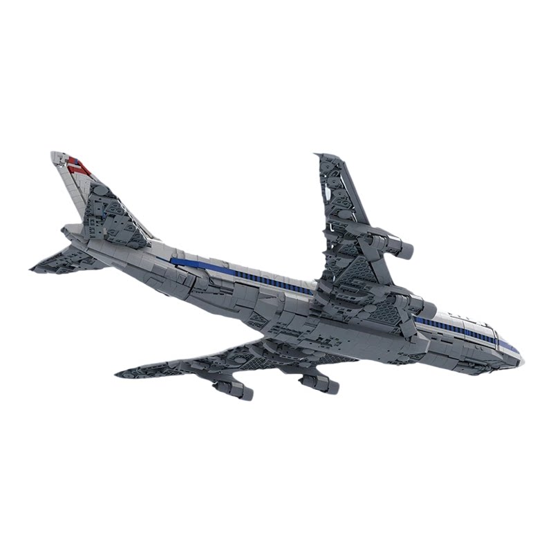 泛美波音747-100客机积木玩具
