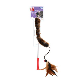 贵为GiGwi魔力逗猫棒 加长毛绒羽毛柔韧耐用 多款可选互动猫玩具