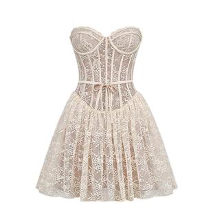 House of CB 超显身材优雅复古奶油色蕾丝连衣裙Louisa