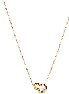 时尚气质单锆镂空葫芦钛钢项链