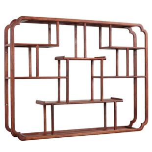 花梨小博古架挂墙多宝阁实木中式茶架壁挂式置物架古董架茶壶架子