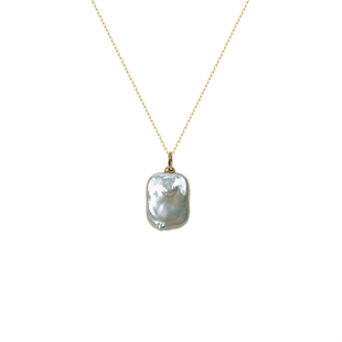 新品《无事牌》平安无事牌天然方形巴洛克异形不规则珍珠项链耳钉