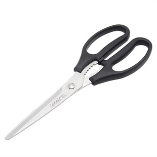 韩国GGOMi直板剪锯齿不锈钢厨房剪刀多用途剪刀烧烤剪泡菜烤肉剪