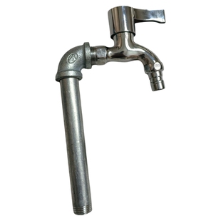 家用老式普通水嘴铁镀锌室外玛钢铜芯自来水龙头4分6分慢手拧开关