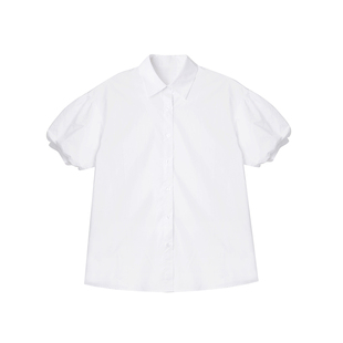 SourceWithU 藤校Preppy 美式高校红格雅痞马甲白色短袖衬衫上衣