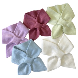 DUMENGDUO儿童山羊绒针织围巾秋冬男女宝宝纯色围脖保暖韩版加厚