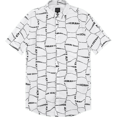 AX阿玛尼LOGO印花短袖衬衫