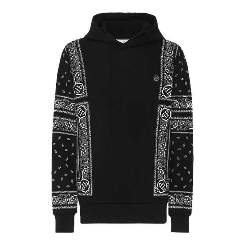 PHILIPP PLEIN 男士佩斯利花纹套头连帽卫衣