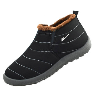冬季回力女士保暖鞋加厚加绒防水布短靴棉鞋爸妈老人矮筒雪地靴