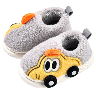 小汽车儿童棉拖鞋男童冬季宝宝家居室内保暖男童棉鞋包跟2025新款