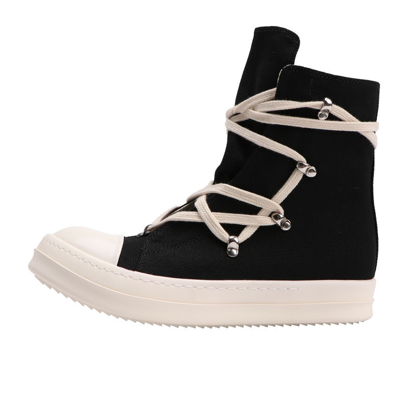 经典百搭高帮帆布RO五芒星六角绑带厚底增高时尚潮流暗黑复古潮鞋