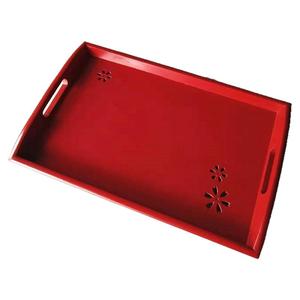 红色木质托盘茶盘长方形水杯托盘 供盘 木盘子家用结婚敬茶盘喜盘