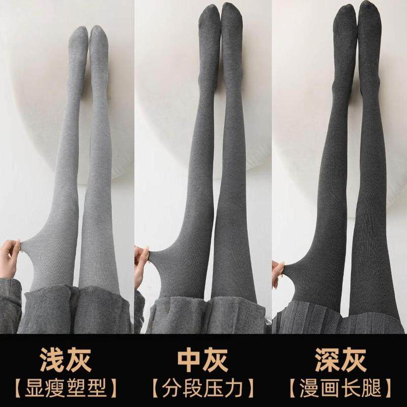 灰色打底裤女外穿2025新款保暖加绒加厚压力瘦腿春秋不掉档格雷系