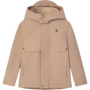 hazzys哈吉斯童装男童风衣2025秋新透湿三防加绒连帽厚外套