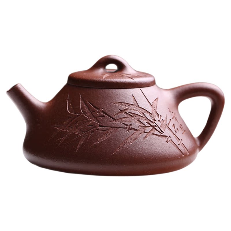 子冶石瓢壶刻竹泡茶壶原矿紫砂壶