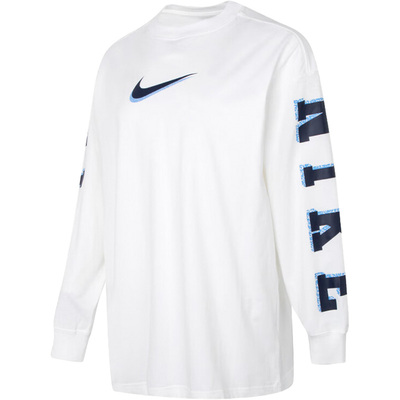 Nike/耐克正品2023春季女子休闲印花套头长袖T恤DX7925-100