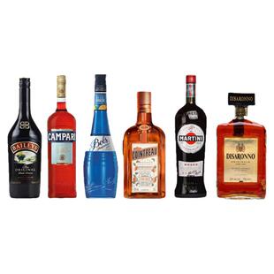 六大基酒利口酒组合百利甜野格甘露金巴利君度波士蓝橙调酒必备