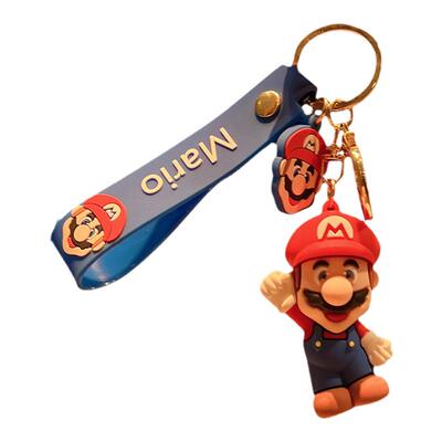超级马里奥玛丽管道工人电车钥匙扣汽车挂件小电驴摆件公仔硅胶