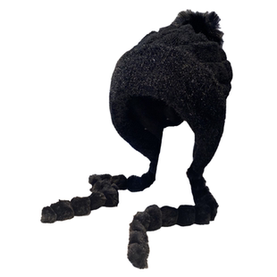 加厚加绒毛球雷锋帽女秋冬季户外防寒保暖护耳套头帽显脸小包头帽