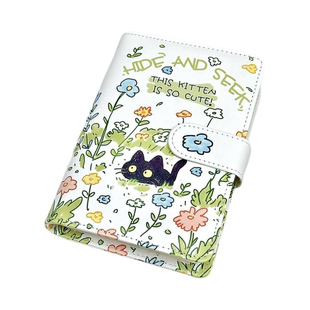 春日小黑猫a6纸钞存钱攒钱本ins高颜值存钱本收纳册可爱儿童卡通