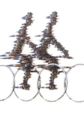 定制不锈钢假山发光雕塑户外庭院水景室外景观装饰酒店水池摆件