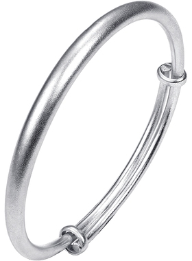 周大生银手镯女s990镯子生日礼物