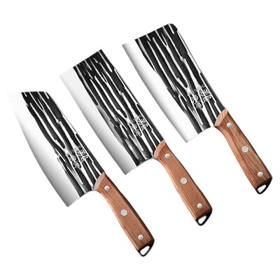 龙泉菜刀家用套装锰钢锻打超快锋利厨师专用切肉砍骨刀具厨房锻造