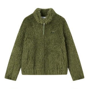 Jamor加墨时尚夹克型毛绒保暖外套可爱拉链休闲上衣女2025冬新款