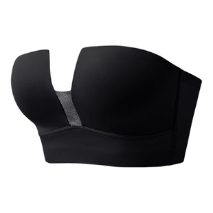 夏季小胸聚拢四角杯无肩带内衣侧收五排扣软钢圈可拆卸肩带文胸