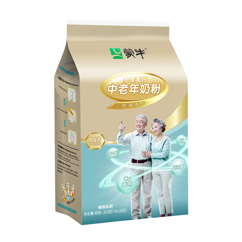 蒙牛铂金装多维高钙中老年奶粉4全家营养奶粉