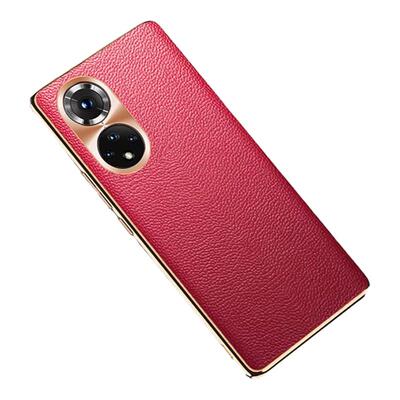 华为p50pro手机壳真皮超薄防摔