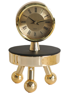 金色钟表/首饰盒摆件装饰品家用客厅玄关复古轻奢家居摆设工艺品