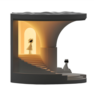 无非良造/荧光海岸水泥小夜灯创意台灯摆件设计师礼物床头氛围灯